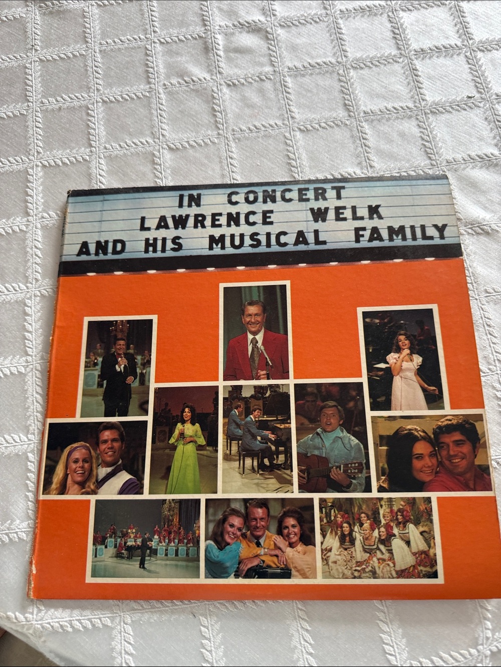 Lawrence Welk and His Musical Family In Concert Vinyl Cover - Orange